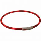 Flash Leuchtring USB, Silikon, XS-XL: 70cm/10mm, rot