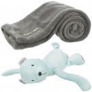 Junior Kuschel-Set, Decke/Bär, grau/mint