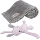 Junior Kuschel-Set, Decke/Hase, grau/flieder