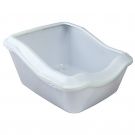 Cleany Cat Katzentoilette mit Rand, 45x21x54 cm, weiß