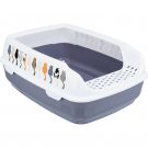 Katzentoilette Delio, mit Rand, 38x20x50cm, grau/weiß