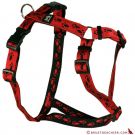 Feltmann Kreuzgeschirr 15mm/35-50cm ROT/SCHWARZE Pfötchen