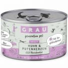 Grau Katze Adult Huhn und Putenherzen 200g