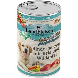 Landfleisch pur Rinderherzen mit Reis und Wildapfel 400g