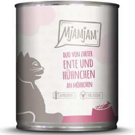 MjAMjAM Dose DUO zarte Ente + saftiges Huhn an Möhrchen 800g