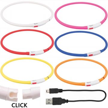Flash Leuchtring USB, Silikon, XS-XL: 70cm/10mm