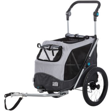 Fahrrad-Anhänger für Hunde Gr. S bis 15 kg, grau