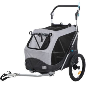 Fahrrad-Anhänger für Hunde Gr. M bis 22 kg, grau