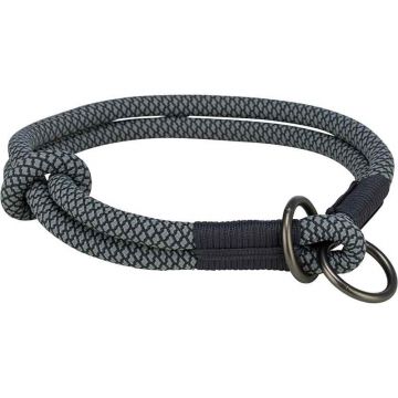 Soft Rope Zug-Stopp-Halsband, schwarz-grau