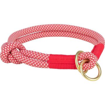 Soft Rope Zug-Stopp-Halsband, rot-creme