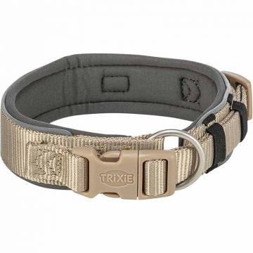 Premium Halsband, extra breit, sand/grafit
