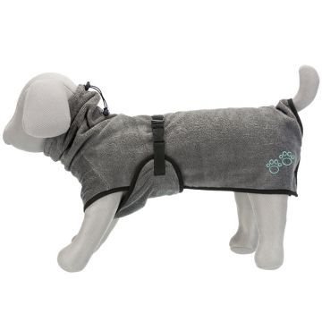 Bademantel für Hunde, Frottee, grau