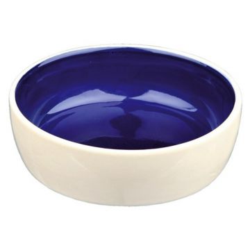 Keramiknapf, Katze, 0,3 l / 12 cm, creme/blau