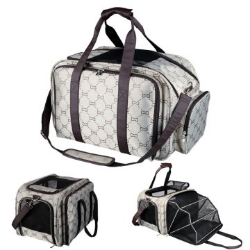 Tasche Maxima, erweiterbar, 33 x 32 x 54 cm, beige/braun