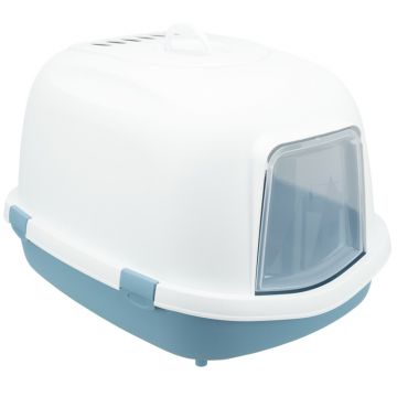 Katzentoilette Primo XXL Top m. Haube, 56x47x71cm, blau/weiß