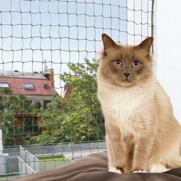 Katzenschutznetz, drahtverstärkt, olivgrün