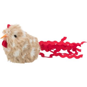 Hahn mit Fransen und Sound, Plüsch 8 cm