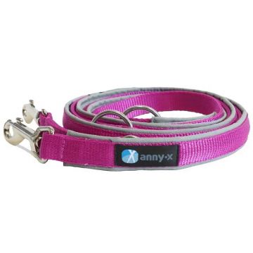 Anny-x Führleine Classic Bolt Fun, 3m, grau/pink