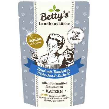 Betty's Landhausküche Pouch Senior Rind + Truthahn 100g
