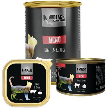 Black Canyon Katze Menü mit Rind und Kürbis