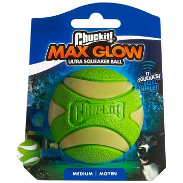 Chuckit Max Glow Ultra Squeaker Ball, M: 6cm