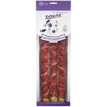 Dokas Dog Snack 1m Kaurolle mit Ente, 3x34cm, 315g
