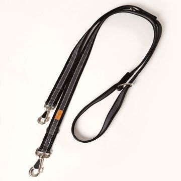 Führleine Soft Grip, schwarz/silber