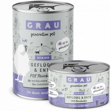 Grau Hund Senior Geflügel und Ente