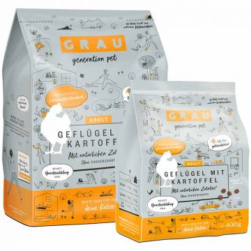 Grau Katze Adult Geflügel mit Kartoffel