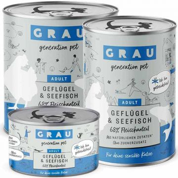 Grau Katze Adult Geflügel und Seefisch