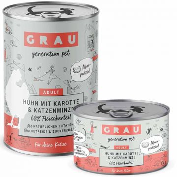 Grau Katze Adult Huhn mit Karotte und Katzenminze