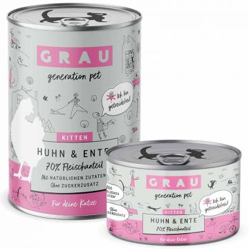Grau Katze Kitten Huhn und Ente
