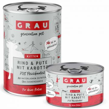 Grau Katze Kitten Rind, Pute und Karotte