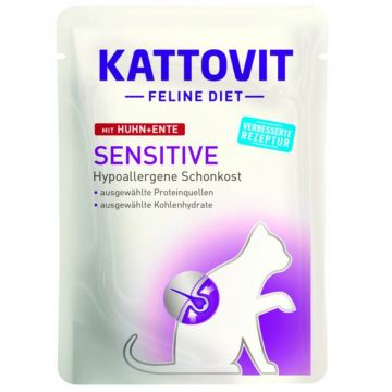Kattovit Pouch Sensitive mit Huhn und Ente 85g