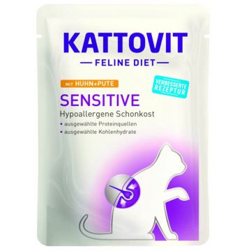 Kattovit Pouch Sensitive mit Huhn und Pute 85g