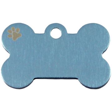 Knochen Klein Blau Pastell mit Motiv Pfote