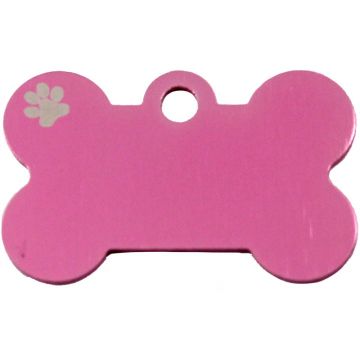 Knochen Klein Pink mit Motiv Pfote
