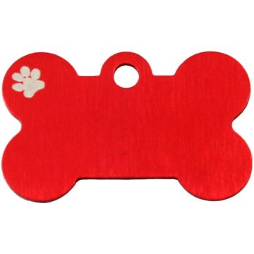 Knochen Klein Rot mit Motiv Pfote