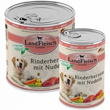 Landfleisch pur Rinderherzen mit Nudeln