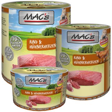 Macs Cat Dose Rind + Hühnerherzen
