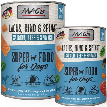 Macs Dog Lachs, Rind und Spinat