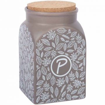 Petlando Futter- und Snackdose Leaf, 1350 ml, taupe