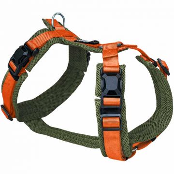 Petlando Magnetech Y-Comfort Geschirr, olive/orange