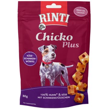 Rinti Snack Chicko PLUS Käse-Schinken Würfel 80g