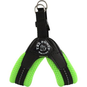 Tre Ponti Easy Fit Soft-Geschirr NEON, atmungsaktiv, grün