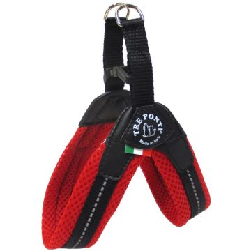 Tre Ponti Easy Fit Soft-Geschirr, atmungsaktiv, rot