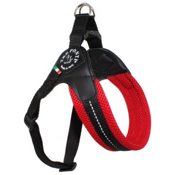 Tre Ponti Easy Fit Soft-Geschirr mit Bauchgurt, rot