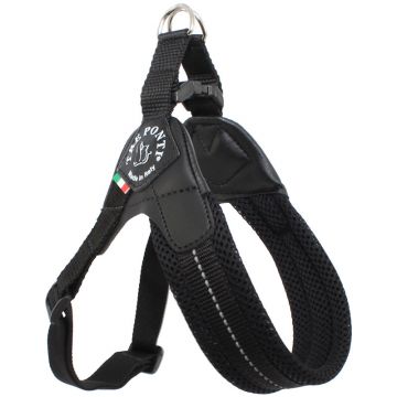 Tre Ponti Easy Fit Soft-Geschirr mit Bauchgurt, schwarz