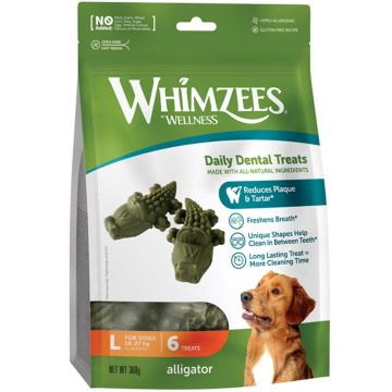 Whimzees Dog Snack Alligator/Krokodil L, 6 Stück