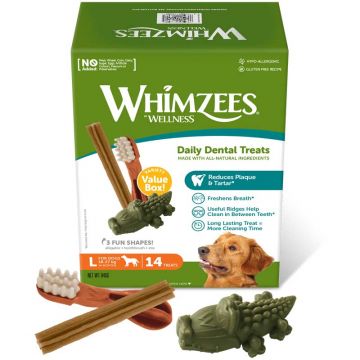 Whimzees Dog Variety Value Box L mit 14 Snacks (840g)